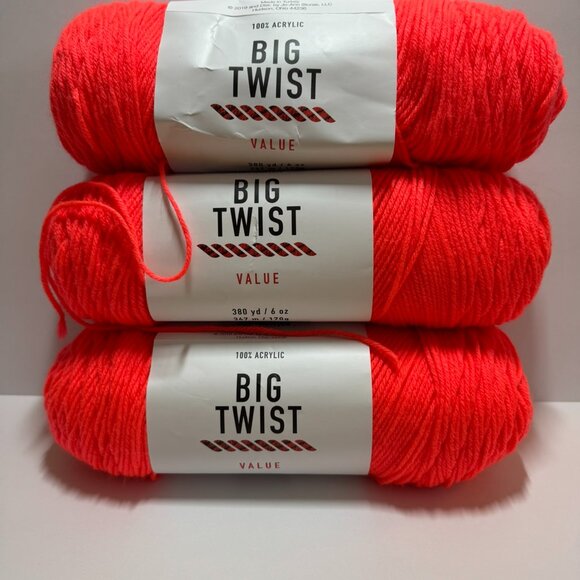 Big Twist Other - 3 Skeins - Big Twist Value Yarn - Coral